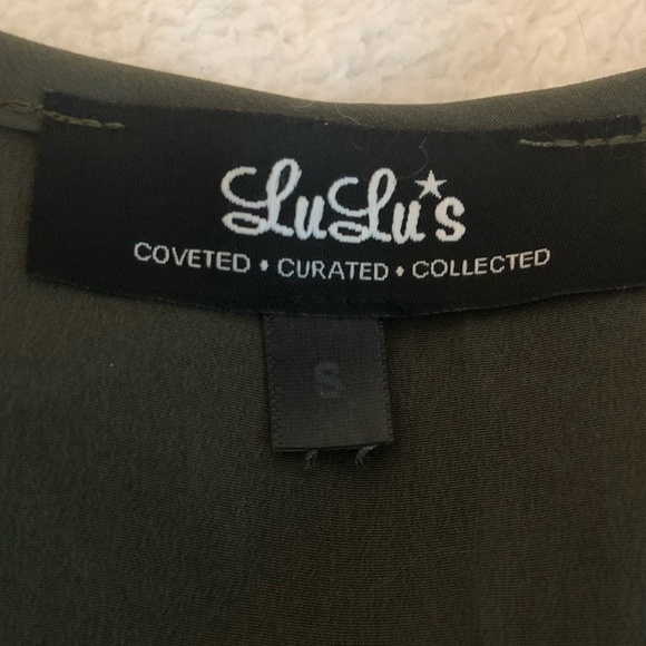 LULU'S Dress Women's Size Small Green Mini Style # D11056D Dainty Faux Wrap - Picture 6 of 12